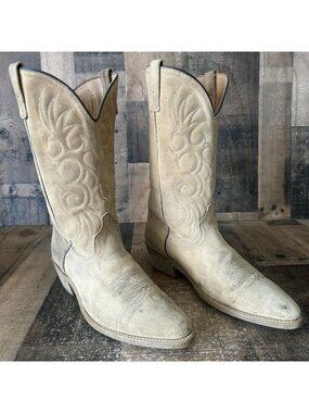 Unbranded Vintage Suede Western Oil Resistant Cowboy Boots Mens 12 D